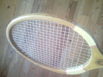 STAROŽITNÁ DŘEVĚNÁ RAKETA TENIS + BADMINTON - 3
