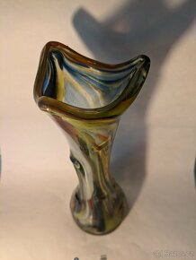 Murano - vysoká váza z brokového skla - 3