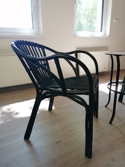 2x ZÁNOVNÍ ratanové KŘESLO + kovový STOLEK - Ikea - 3