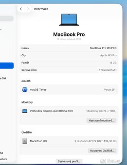 MacBook Pro (14palcový, 2023) - M3 Pro - 3
