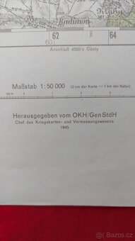 Originální mapa pro Wehrmacht z roku 1945 Hodonín - 3