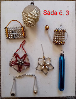 15 ks Retro staré starožitné korálkové vánoční ozdoby - 3