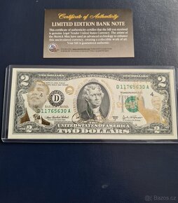 Dvou dolarová bankovka s přetiskem - 3