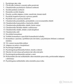 Maturitní otázky - ošetřovatelství, psychologie - 3