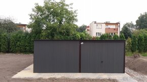 Plechová garáž 6x5m grafit antracit. - 3