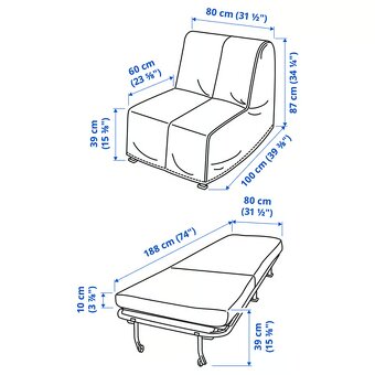 Rozkládací křeslo IKEA LYCKSELE LÖVAS - 3