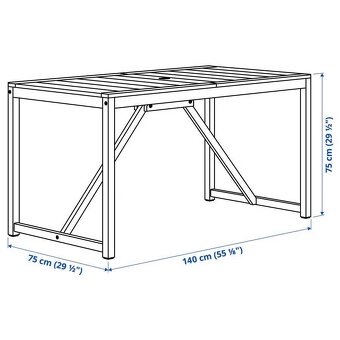 Záhradní nábytek IKEA NÄMMARÖ Stůl+2 židle+lavice, venk., sv - 3
