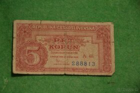 Stará bankovka 5 korun Československých - 3