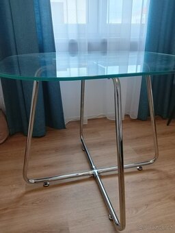 Kulatý skleneny stul průměr 90 cm - 3