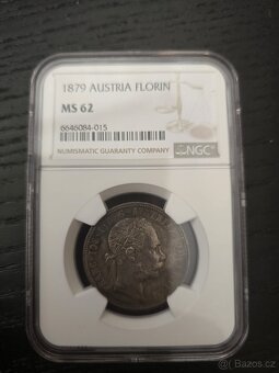 Rakouský Florin 1879 Rakousko-Uherská stříbrná mince - 3