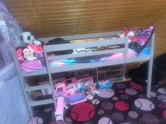 Dětská vyvýšená palanda +klouzačka - 3