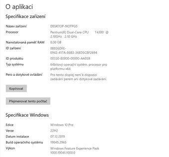 Lenovo G550,CPU T4300,Win 10,HDD 500GB,RAM 8GB,15.4 palců - 3