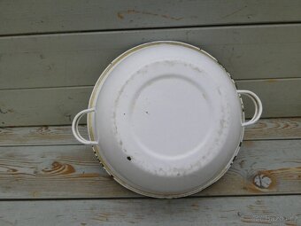 Bílá smaltovaná mísa s ušima - 3