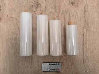 LED svíčky, blikající knot, pravý vosk - 3