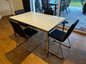 Ikea Torsby - Stůl, pochromované/lesklá bílá, 135x85 cm - 3
