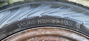 4X plechové disky 4x114,3 15+pneu zimní 185/65 R15 - 3