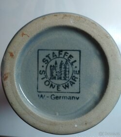 Starý šedomodrý pohár - váza Staffel W. Germany - 3