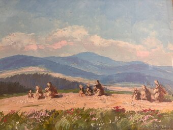 Obraz Miroslav Procházka, Šumava po žních 1948, olej na desc - 3