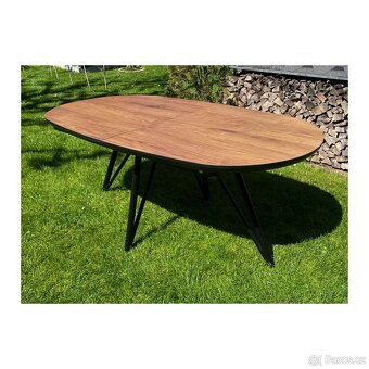 Moderní oválný jídelní stůl – Torano 190 cm, ořechová dýha / - 3