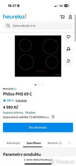 Philco PHS 69 C sklokeramická. - 3