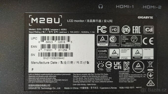 Monitor Gigabyte M28U - 4K, 144 Hz - 3