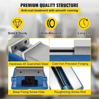 Neotočný frézovací svěrák s uzamykáním 160 mm - 3