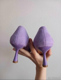 Letní boty na podpatku fialové - 3