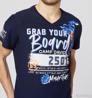 CAMP DAVID Pánské tričko s potiskem Thunder Blue L (nové) - 3