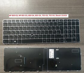 Klávesnice: HP 850 840 G1 G2// 850 855 G3 G4 Zbook 15UG3 - 3