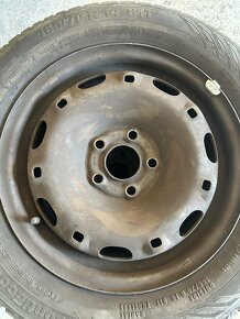 Plechové kola 5x100,5Jx 14H2,R14 pneu letní - 3