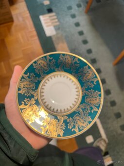 porcelánový pozlacený set - 3