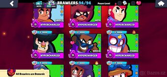 Brawl stars účet 95k trophy, 2 prestige, 3Xmasters - 3