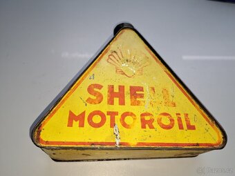Trojhranná/trojúhelníková plechovka SHELL MOTOROIL - 3