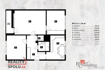 Prodej, byty/3+1, 70 m2, Sametová 722/20, 46006 Liberec, Lib - 3