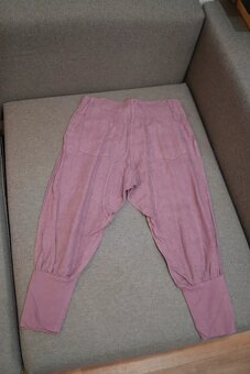 Lněné nohavice – háremky s elastickým lemem - 3