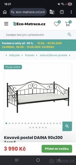 Kovový rám postele - 3