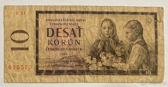 Bankovky 20 koruna 1988 a 10 koruna 1960 - 3