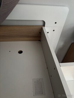 Vyvýšená dětská postel 90x200, knihovna, šuplíky, poličky - 3