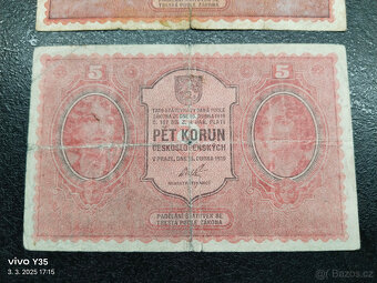 Bankovky Českoslovenko 1919 1.republika - 3