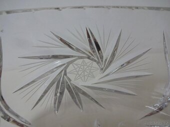 Starožitná skleněná mísa - broušené křišťálové sklo - 3