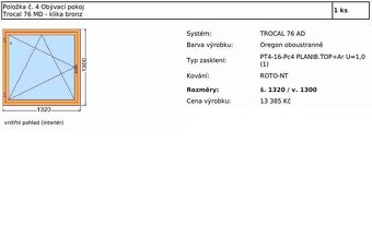 Prodám kvalitní plastové okno s dvojsklem design Oregon - 3
