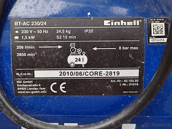 PRODÁM Kompresor BT-AC 230/24 Kit Einhell Blue - 3