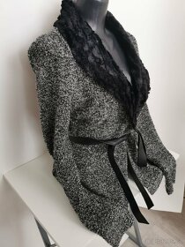 Dámský šedý svetrový kabátek - 3