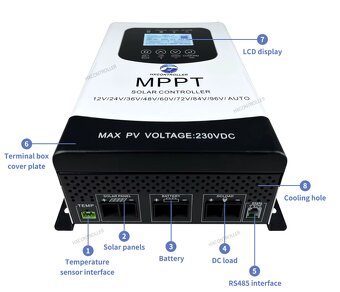 MPPT regulátor 12V/24V/36V/48V/60V/72V/84V/96V - 40A - 3