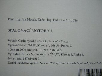 SPALOVACÍ MOTORY - Macek , Suk - skripta - 3