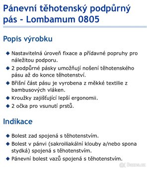 Těhotenský podpůrný pás Lombamum - 3