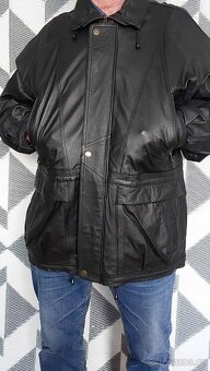 PÁNSKÁ KOŽENÁ BUNDA - PARKA - vel. 54 - 3