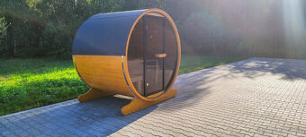 Venkovní sudová panoramatická sauna - 3