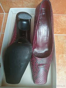 Elegantní kožené lodičky, hadí vzor - 3