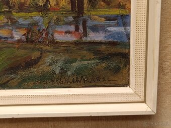 Obraz - Oldřich Karel, Kunětická Hora, olej 32x37 - 3